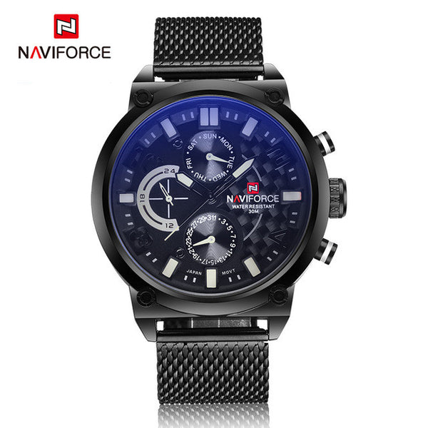 NAVIFORCE Luxury Brand Full Steel Men Watches