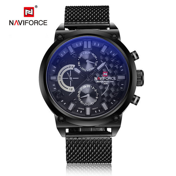 NAVIFORCE Luxury Brand Full Steel Men Watches
