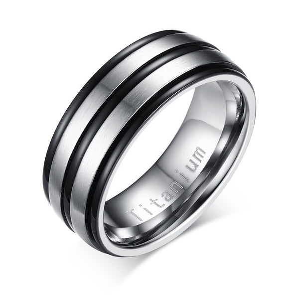 Vnox Black Men Ring