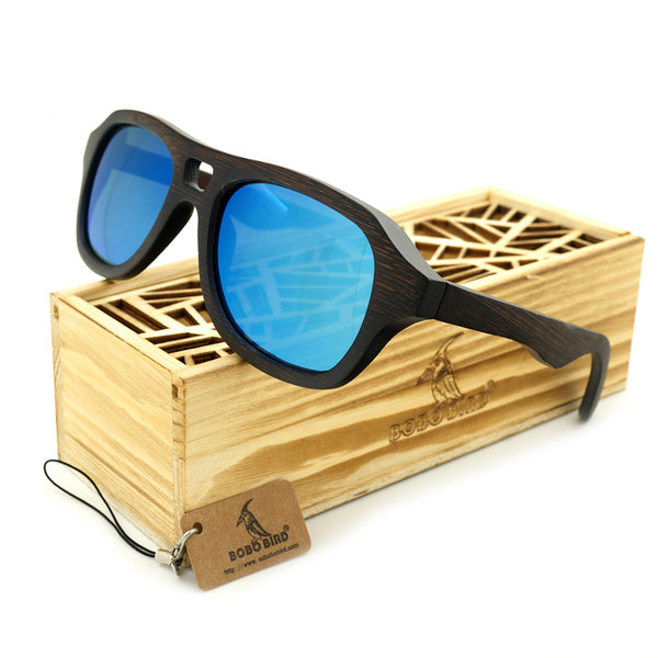 Vintage Pilot Wood Sunglasses