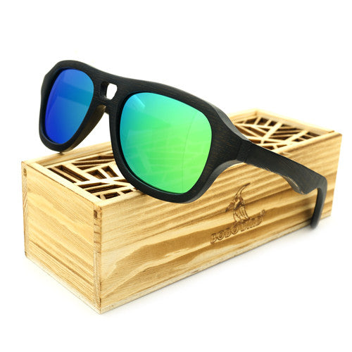 Vintage Pilot Wood Sunglasses